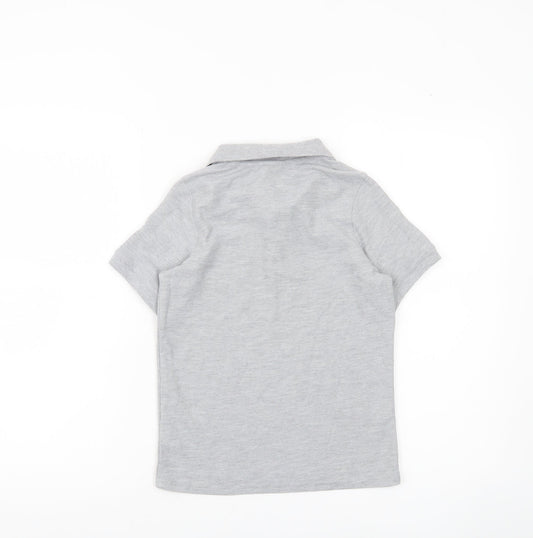 Slazenger Boys Grey Polo Shirt 7-8 Years Short Sleeve School Casual