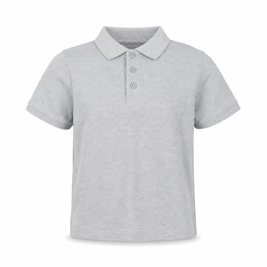 Slazenger Boys Grey Polo Shirt 7-8 Years Short Sleeve School Casual