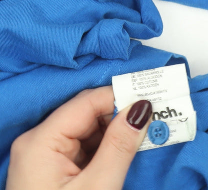 Bench Men’s Blue Graphic Polo Shirt XL Cotton Casual