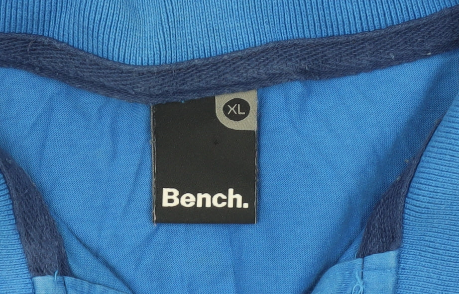Bench Men’s Blue Graphic Polo Shirt XL Cotton Casual