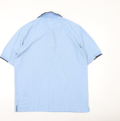 Umbro Men Blue Size L Polo Shirt Short Sleeve Cotton Blend