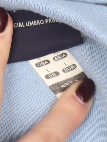 Umbro Men Blue Size L Polo Shirt Short Sleeve Cotton Blend