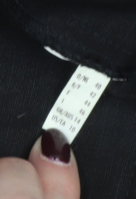 Chicc Collection Womens Black Linen Blazer Jacket Size 14 Single Breasted