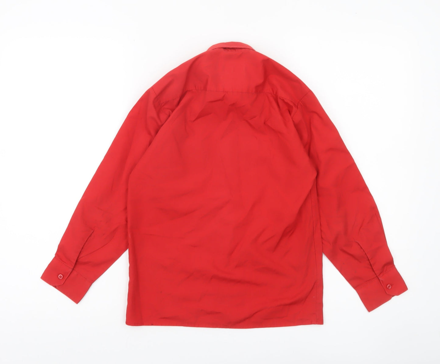 Hunter Boys Red Button-Up Long Sleeve Shirt Size 12 Years Polyester Cotton
