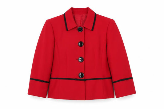 Tahari Women Red Size 12 Suit Jacket Notch Lapel Four-Button