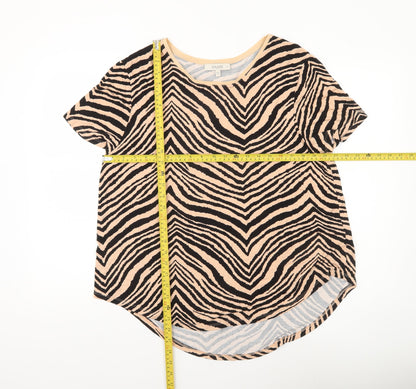 Oasis Women’s Zebra Print T-Shirt Beige Black XL Viscose