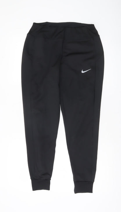 Nike Womens Black Slim Fit Jogger Dri-Fit Activewear Trousers S