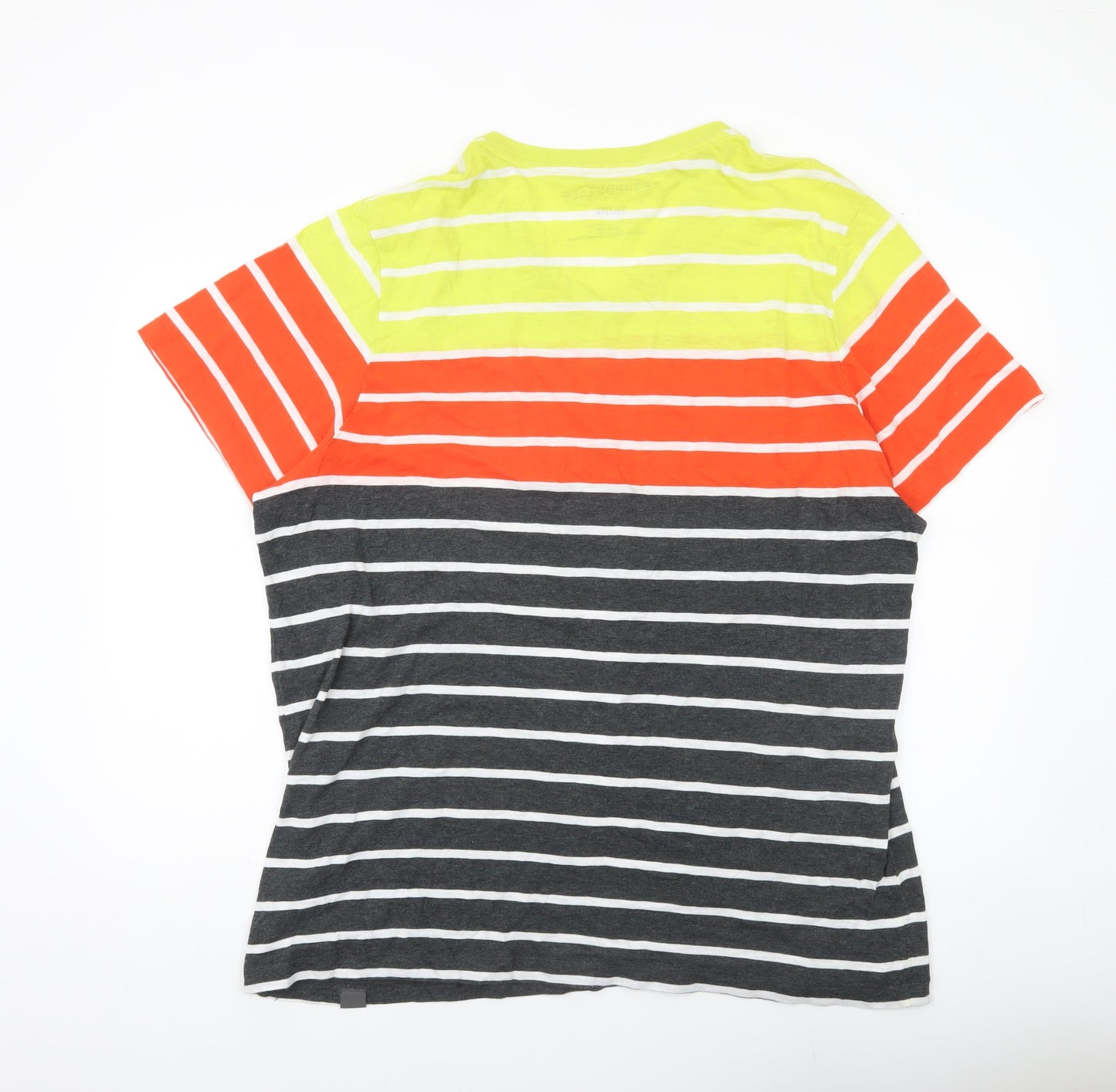 Aeropostale Men’s Multicoloured Striped 2XL V-Neck Cotton T-Shirt