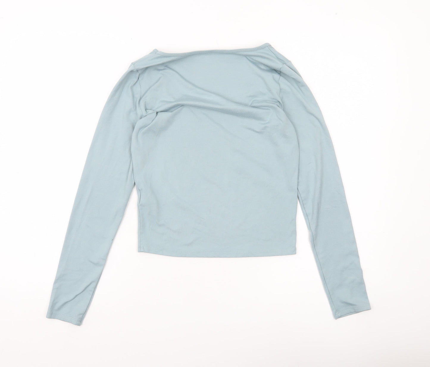 Hollister Womens Blue Slim Cropped Long Sleeve Square Neck Top M