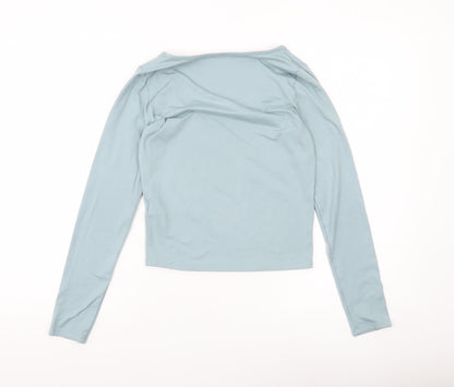 Hollister Womens Blue Slim Cropped Long Sleeve Square Neck Top M