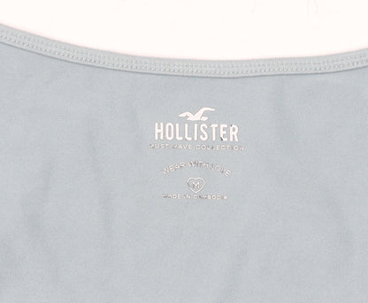 Hollister Womens Blue Slim Cropped Long Sleeve Square Neck Top M