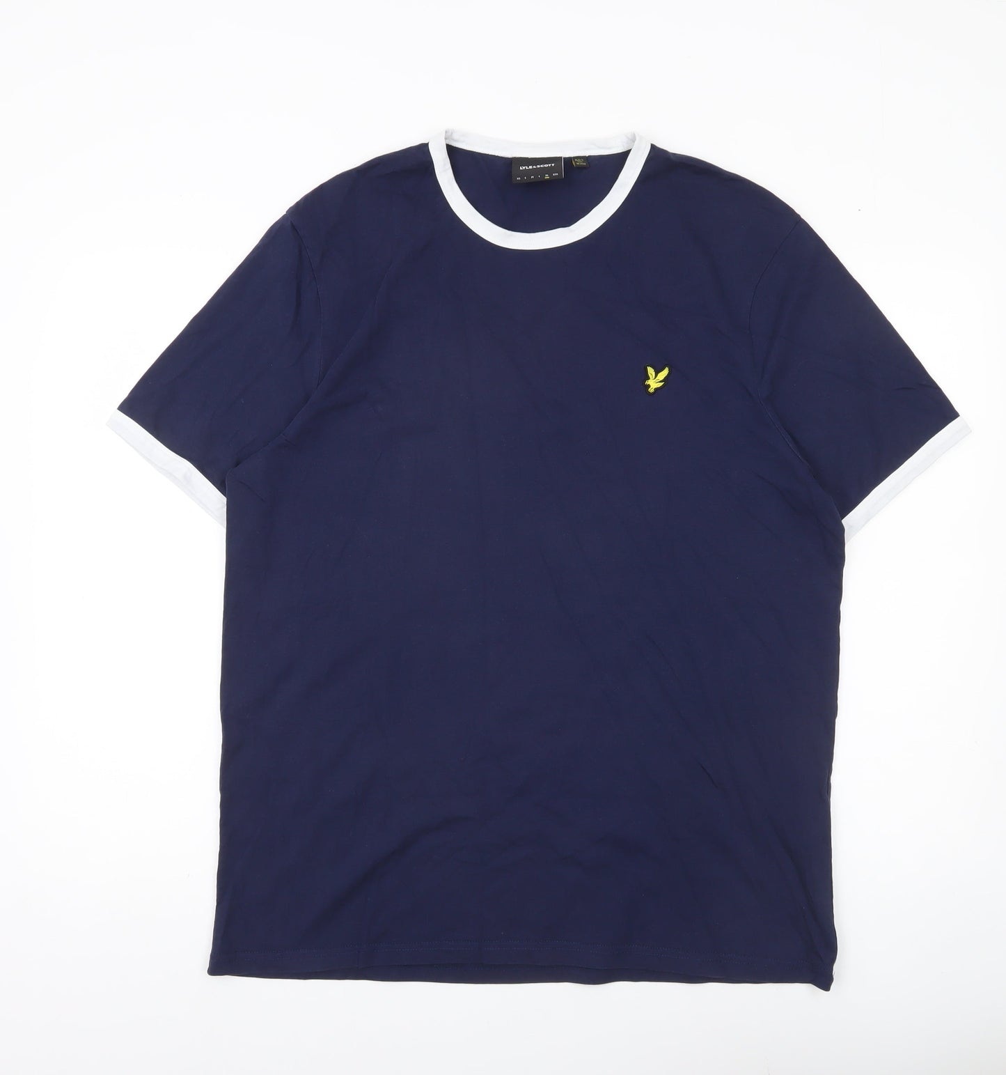 Lyle & Scott Men's Blue Crew Neck Short Sleeve T-Shirt Size L