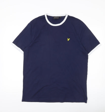 Lyle & Scott Men's Blue Crew Neck Short Sleeve T-Shirt Size L