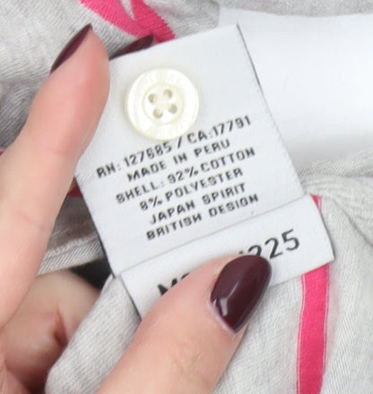 Superdry Men’s Grey Striped Polo Shirt M Short Sleeve Cotton Blend