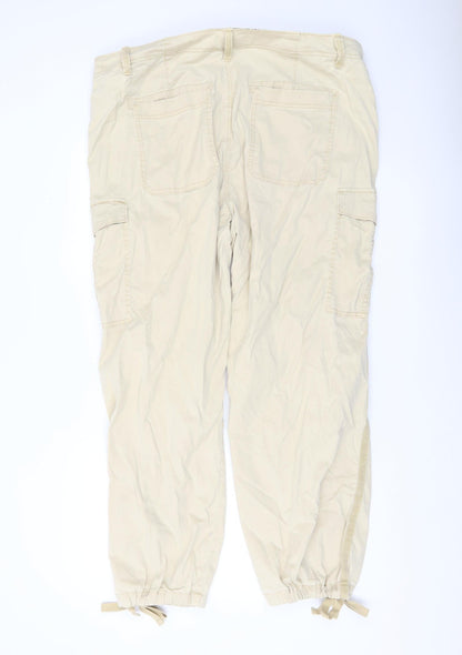 Marks and Spencer Womens Beige Cargo Trousers Size 20 Regular