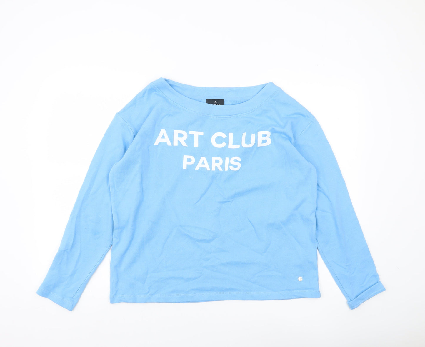 Monari Women’s Blue Pullover Sweatshirt Size 10 Cotton Long Sleeve