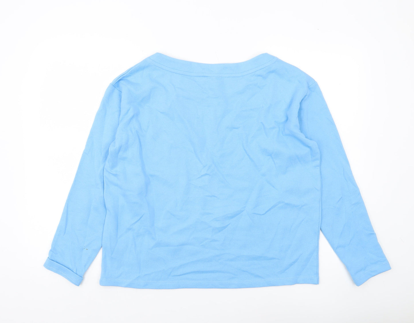 Monari Women’s Blue Pullover Sweatshirt Size 10 Cotton Long Sleeve