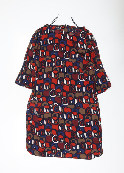 MNG Collection Women’s Multicoloured Geometric Shift Dress Size 12