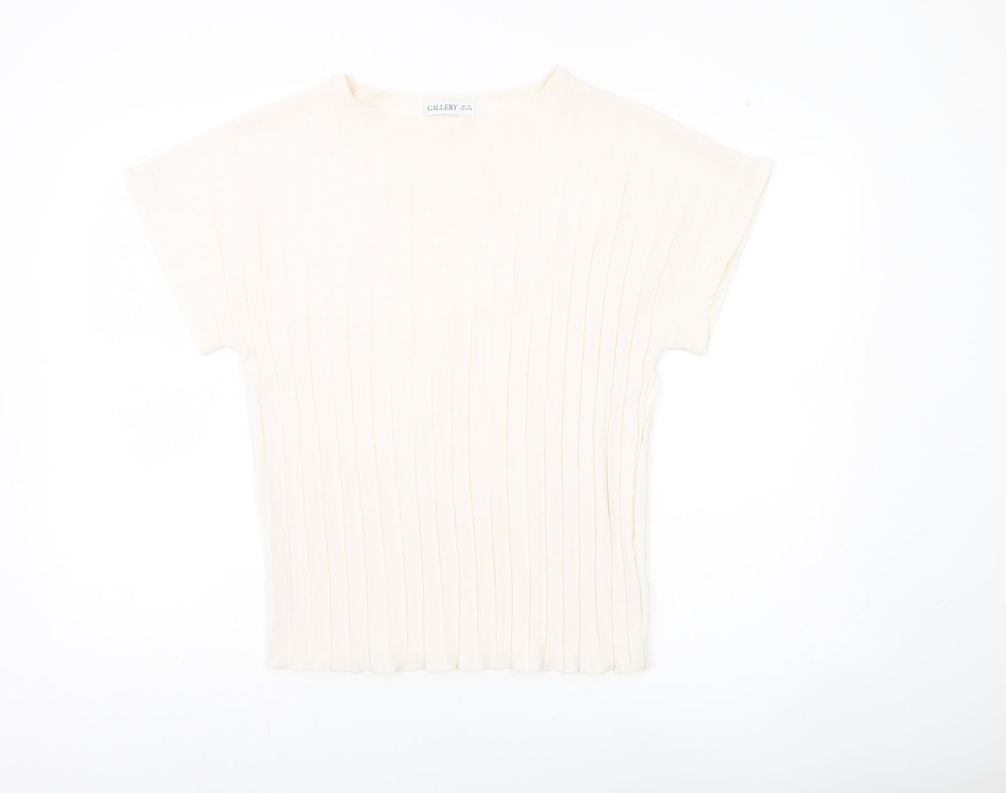 Gallery Womens Ivory XS Boat Neck Short Sleeve Basic Top