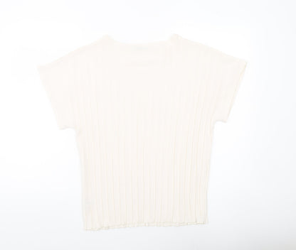 Gallery Womens Ivory XS Boat Neck Short Sleeve Basic Top