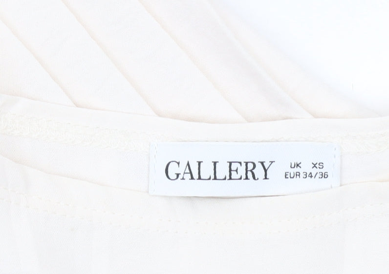 Gallery Womens Ivory XS Boat Neck Short Sleeve Basic Top