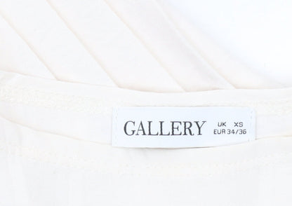 Gallery Womens Ivory XS Boat Neck Short Sleeve Basic Top