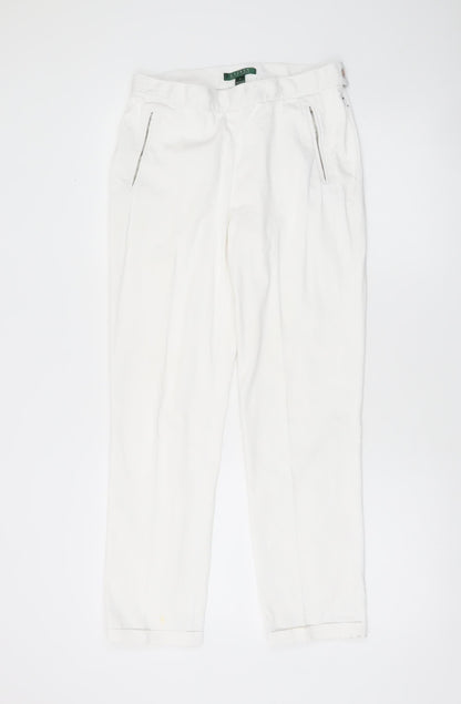 Womens UK Size 4 Ralph Lauren Regular Fit Chino White Trousers