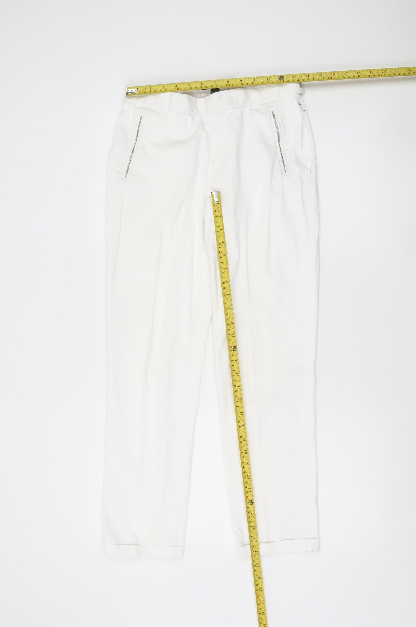 Womens UK Size 4 Ralph Lauren Regular Fit Chino White Trousers