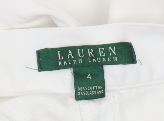 Womens UK Size 4 Ralph Lauren Regular Fit Chino White Trousers