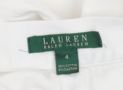 Womens UK Size 4 Ralph Lauren Regular Fit Chino White Trousers