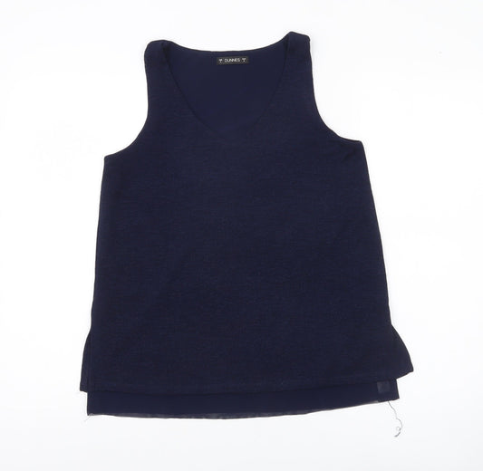 Dunnes Womens Blue V-Neck Sleeveless Tank Top Size S