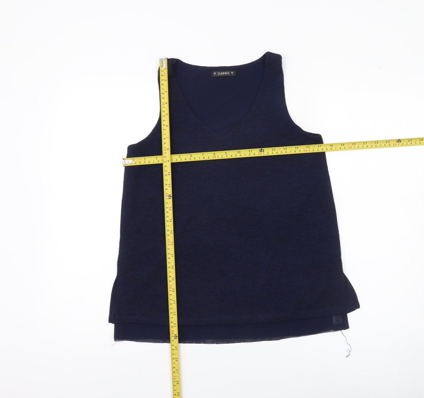 Dunnes Womens Blue V-Neck Sleeveless Tank Top Size S