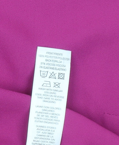 Dunnes Women Pink Ruffle Sleeve Blouse Size S