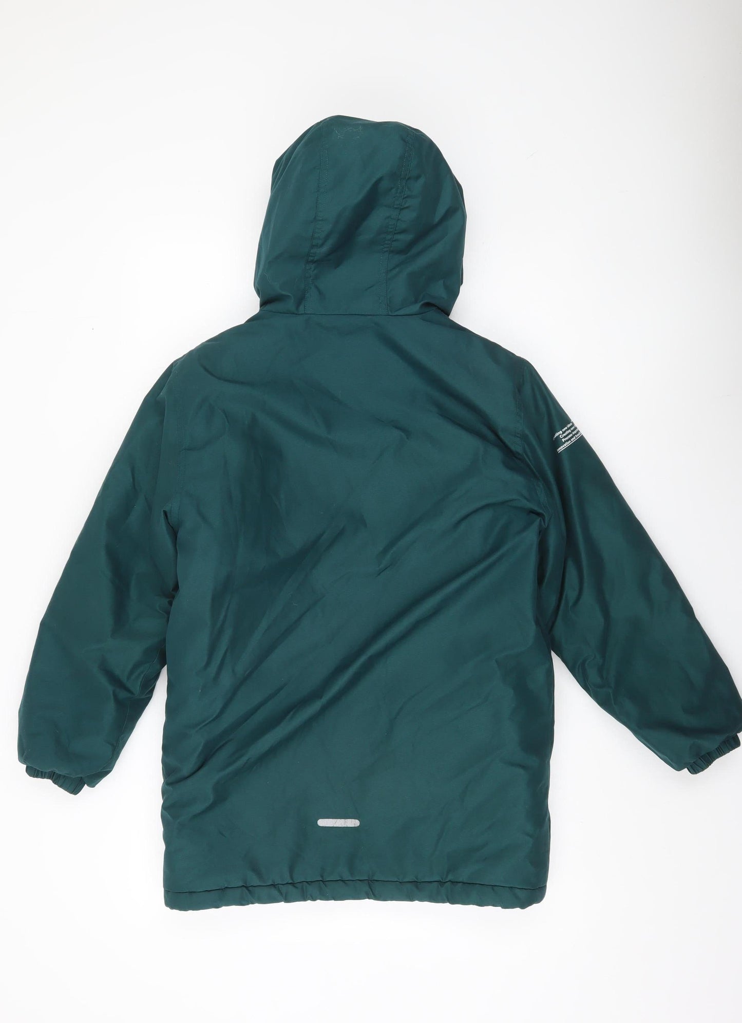Lincoln & Sharks Boys Green Hooded Parka Coat Size 11 Years Winter Jacket
