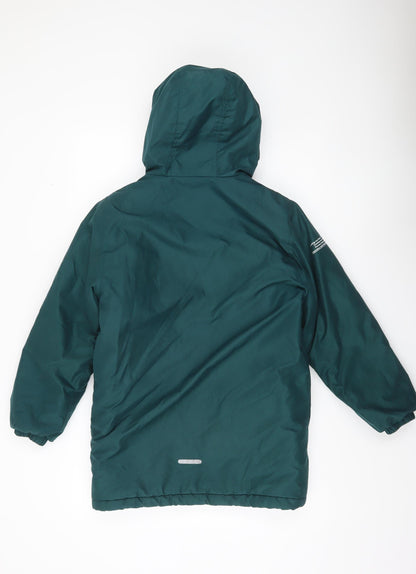 Lincoln & Sharks Boys Green Hooded Parka Coat Size 11 Years Winter Jacket