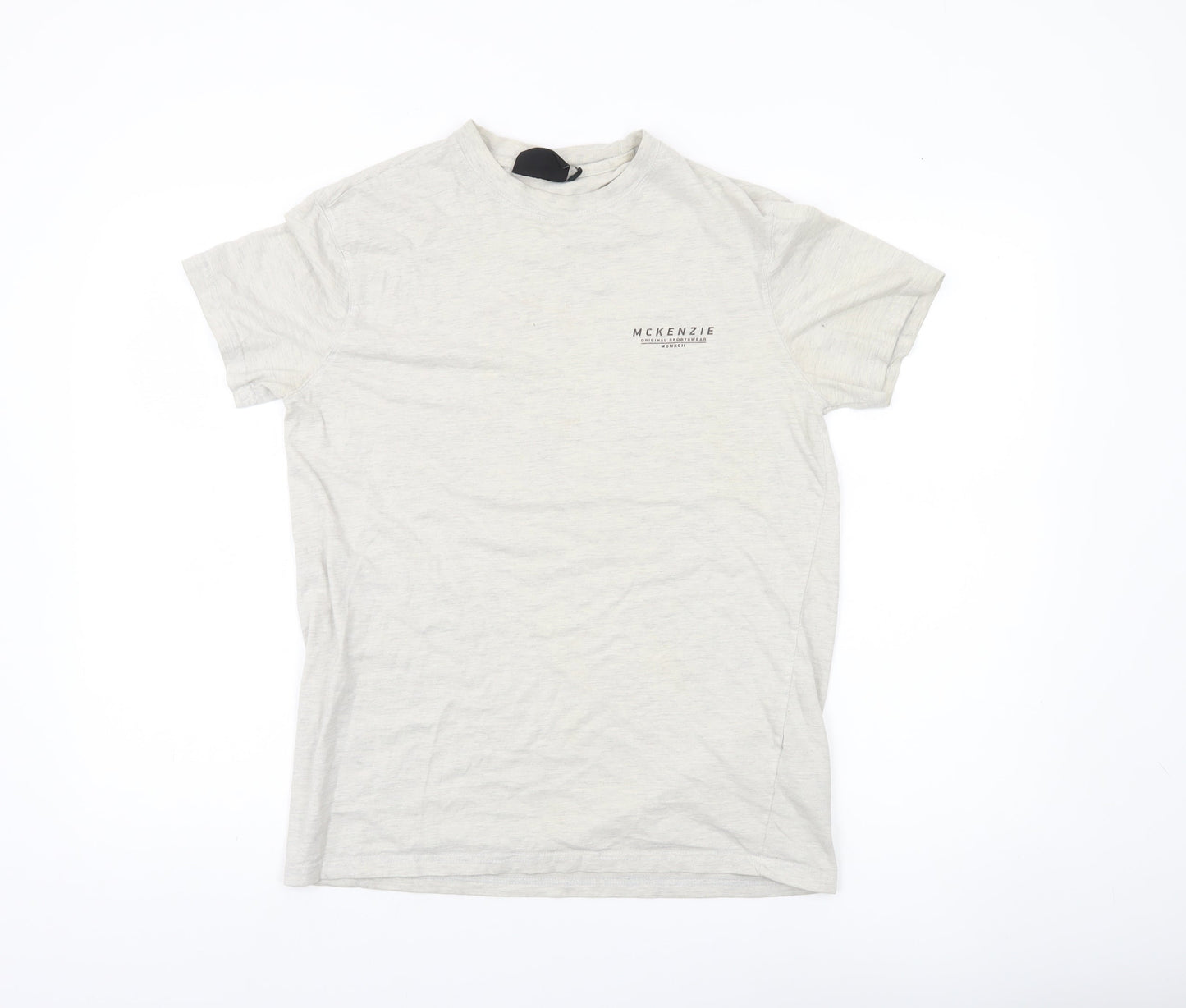McKenzie Men’s Beige Cotton Crew Neck Short Sleeve T-Shirt Size M