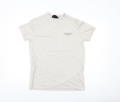 McKenzie Men’s Beige Cotton Crew Neck Short Sleeve T-Shirt Size M