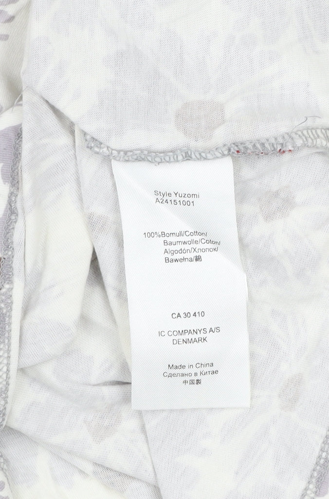 Vacant Womens Ivory Floral V-Neck Cotton Jersey Top XL