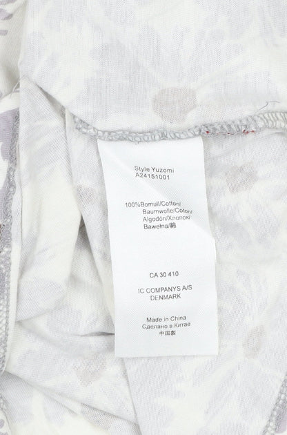 Vacant Womens Ivory Floral V-Neck Cotton Jersey Top XL
