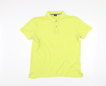 BOSS Men's Yellow XL Polo Shirt Cotton Short Sleeve Logo