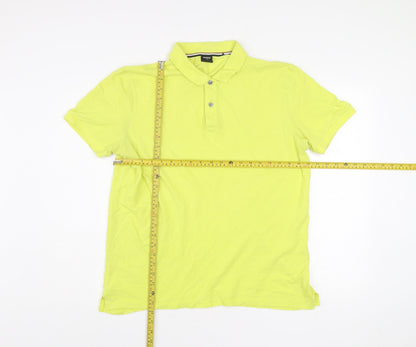 BOSS Men's Yellow XL Polo Shirt Cotton Short Sleeve Logo