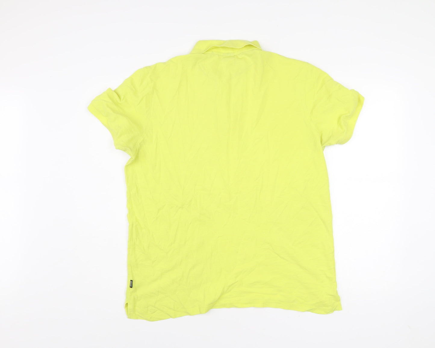 BOSS Men's Yellow XL Polo Shirt Cotton Short Sleeve Logo