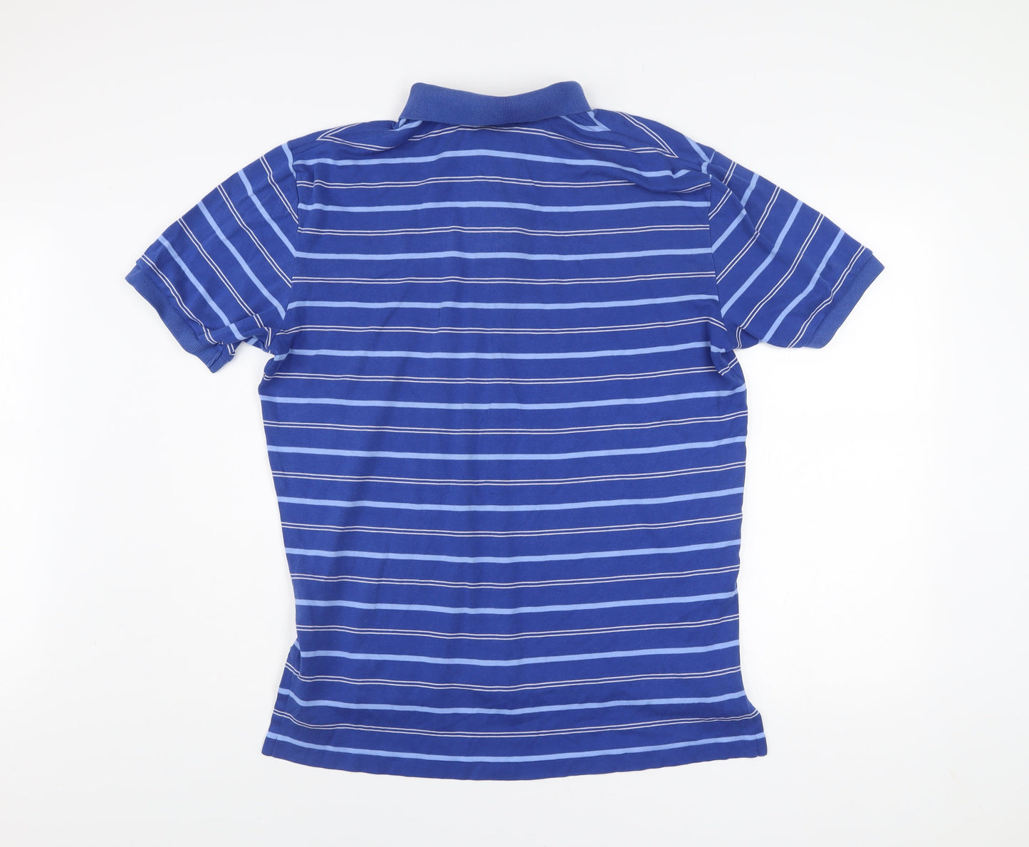Ralph Lauren Men’s Blue Striped Polo Shirt Size L Cotton