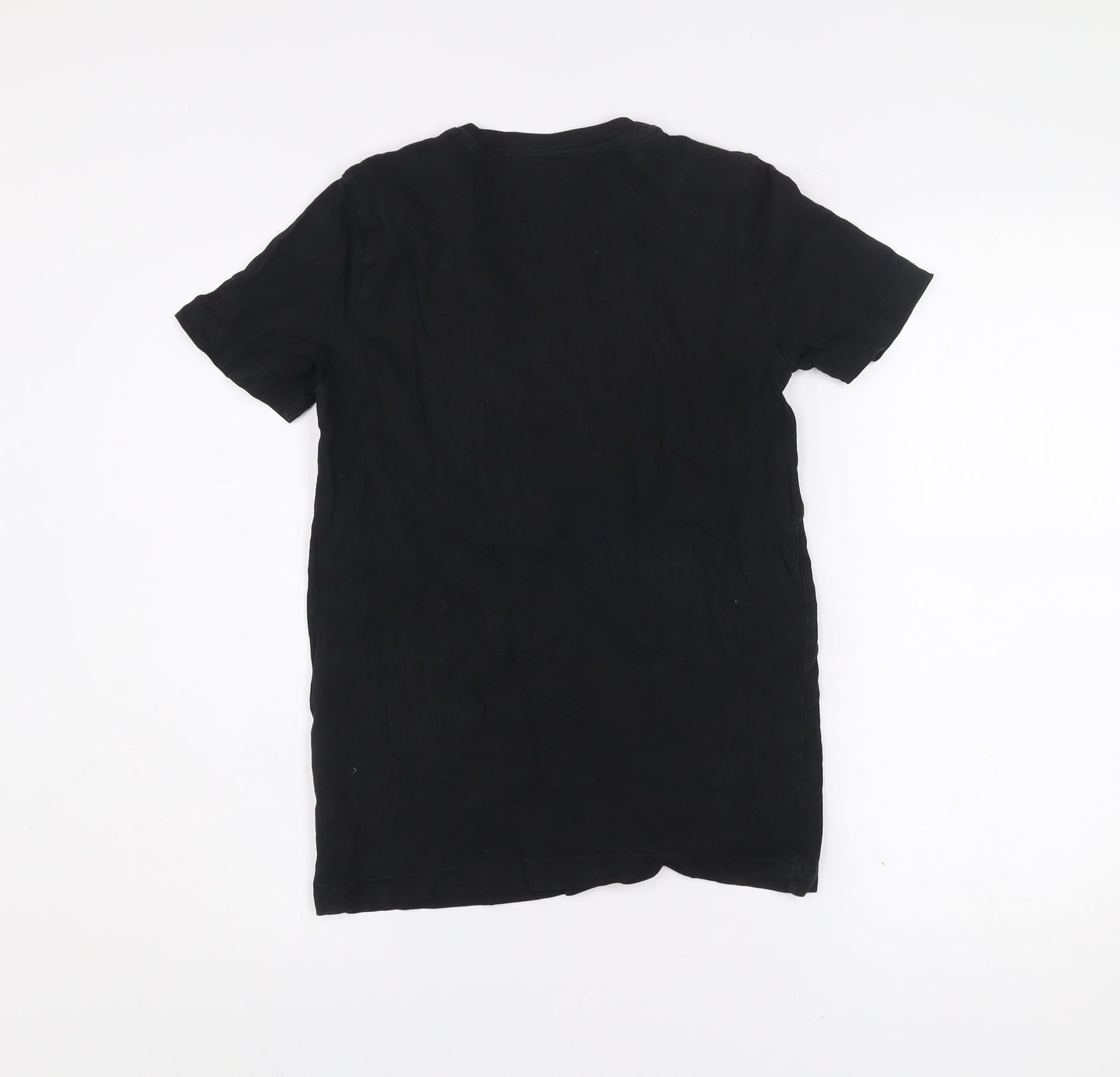 Puma Boys Black Graphic Logo T-Shirt 14 Years Short Sleeve Cotton Blend