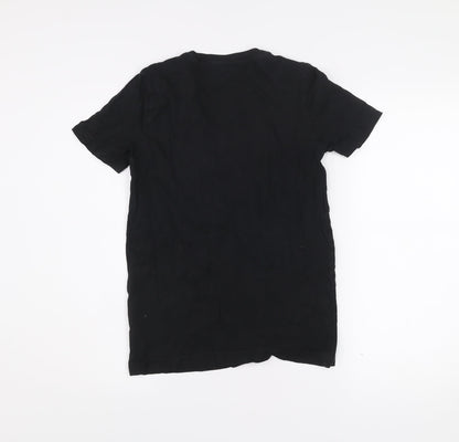 Puma Boys Black Graphic Logo T-Shirt 14 Years Short Sleeve Cotton Blend