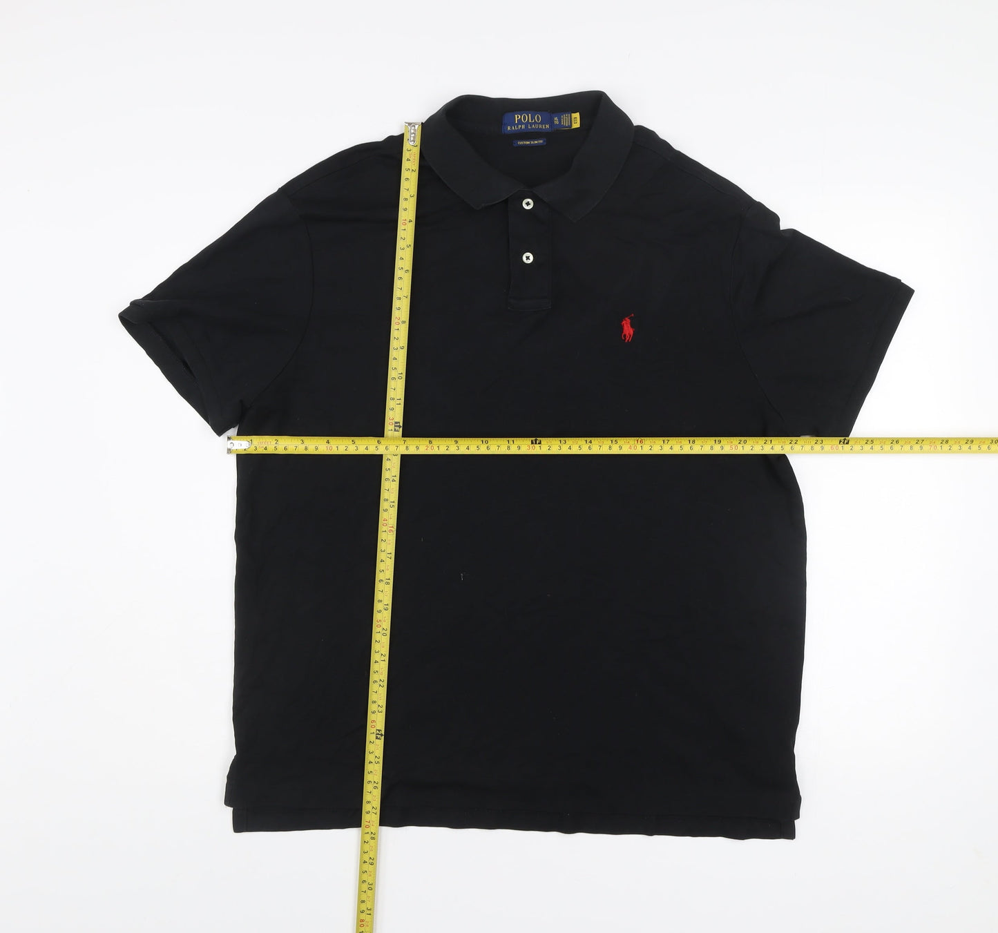 Ralph Lauren Men’s Black Slim Fit Polo Shirt Size XL Cotton