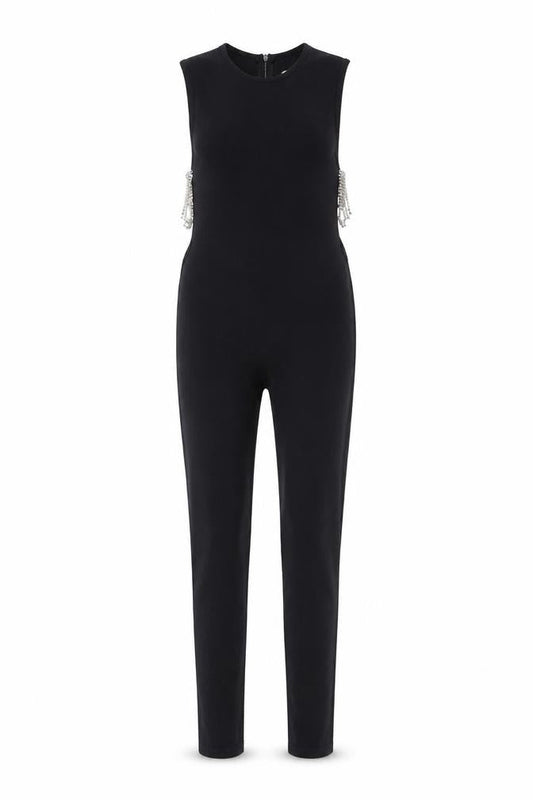 Zara Women Black XS Slim Fit Sleeveless Zip Back Catsuit