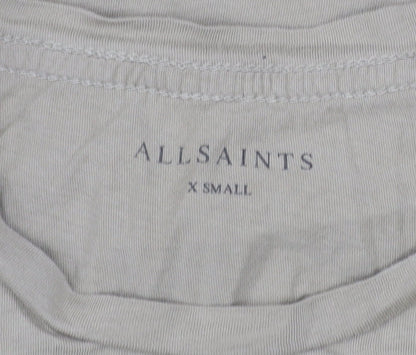 AllSaints Men's Beige XS Slim Fit Cotton Crew Neck T-Shirt