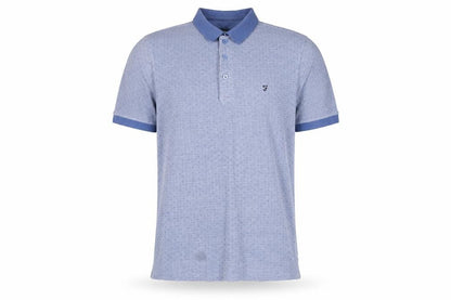 Farah Jeans Men's Blue Medium Polo Shirt Short Sleeve Cotton