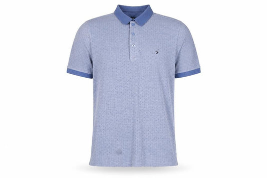 Farah Jeans Men's Blue Medium Polo Shirt Short Sleeve Cotton